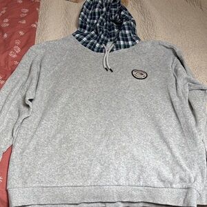Quiksilver Light Gray Pullover with Round Logo Patch